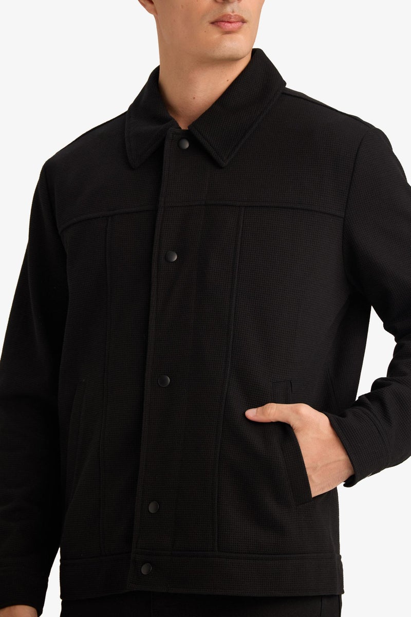 DeFacto Black Man Regular Fit Polo Collar Jacket Casual - Image 5